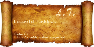 Leipold Taddeus névjegykártya
